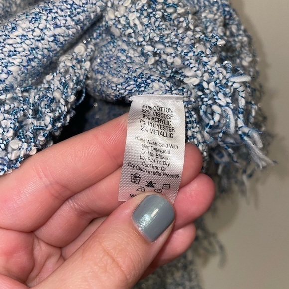 Marie Oliver Faye Fringe Knit in Blue/Multi metallic XS - Picture 7 of 10